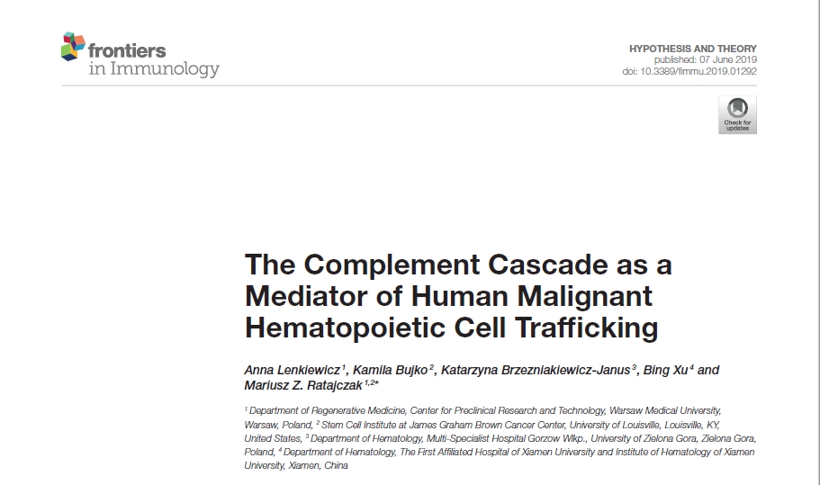The Complement Cascade as a Mediator of Human Malignant Hematopoietic Cell Trafficking